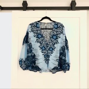 Free People Birds of a Feather Top in Blue